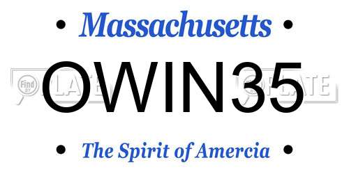 OWIN35 Massachusetts License Plate