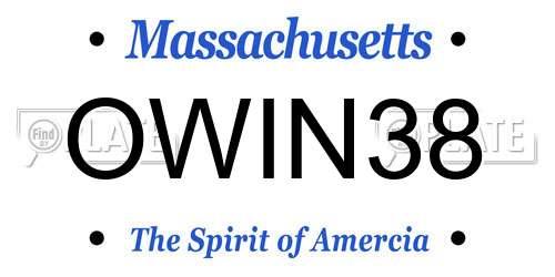 OWIN38 Massachusetts License Plate