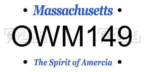 OWM149 Massachusetts License Plate