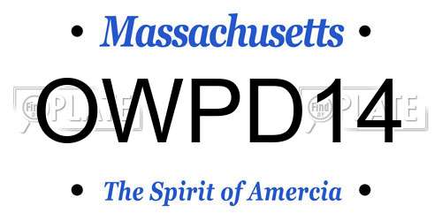 OWPD14 Massachusetts License Plate