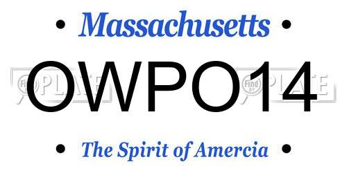 OWPO14 Massachusetts License Plate