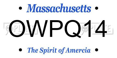 OWPQ14 Massachusetts License Plate