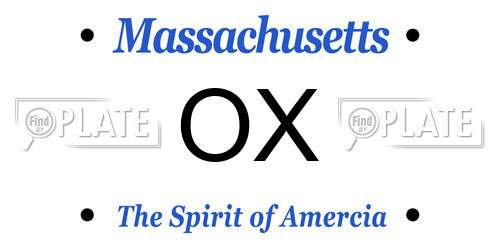 OX Massachusetts License Plate