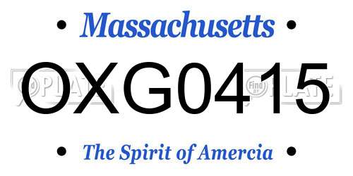 OXG0415 Massachusetts License Plate
