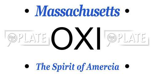 OXI Massachusetts License Plate