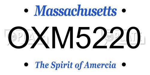 OXM5220 Massachusetts License Plate