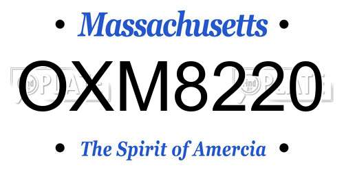 OXM8220 Massachusetts License Plate