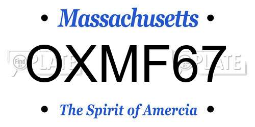 OXMF67 Massachusetts License Plate