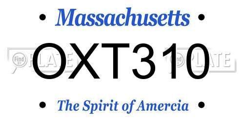 OXT310 Massachusetts License Plate