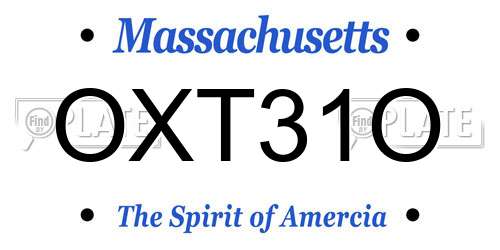 OXT31O Massachusetts License Plate