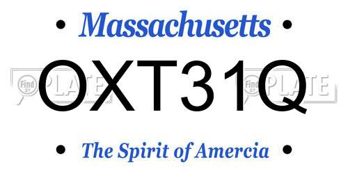 OXT31Q Massachusetts License Plate