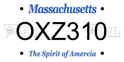OXZ310 Massachusetts License Plate