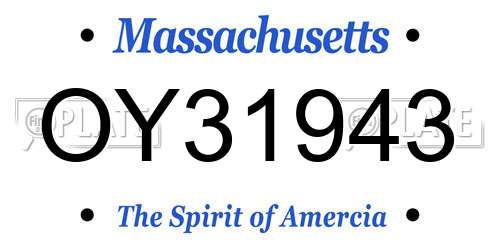 OY31943 Massachusetts License Plate