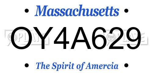 OY4A629 Massachusetts License Plate