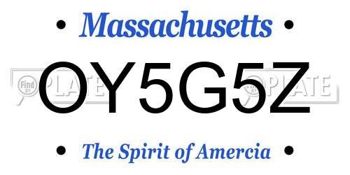 OY5G5Z Massachusetts License Plate
