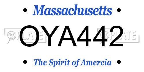 OYA442 Massachusetts License Plate