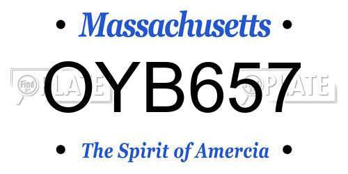 OYB657 Massachusetts License Plate