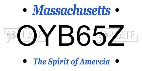 OYB65Z Massachusetts License Plate