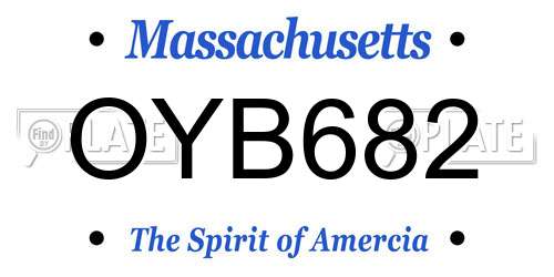 OYB682 Massachusetts License Plate