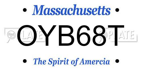 OYB68T Massachusetts License Plate