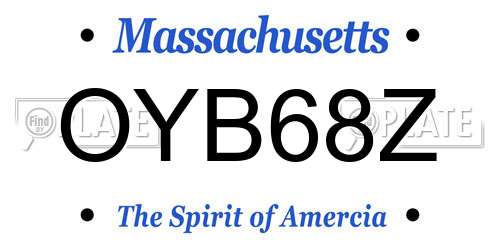 OYB68Z Massachusetts License Plate