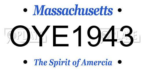 OYE1943 Massachusetts License Plate