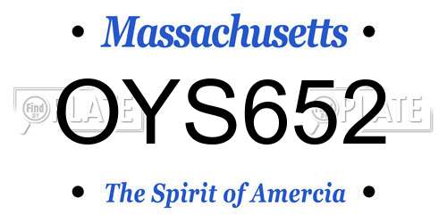 OYS652 Massachusetts License Plate