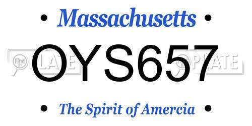 OYS657 Massachusetts License Plate