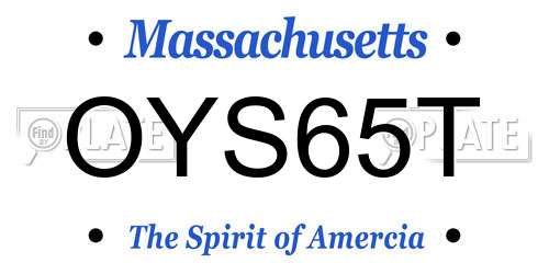OYS65T Massachusetts License Plate