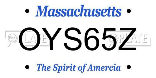 OYS65Z Massachusetts License Plate
