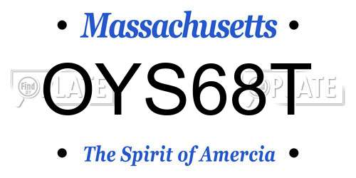 OYS68T Massachusetts License Plate