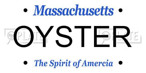 OYSTER Massachusetts License Plate