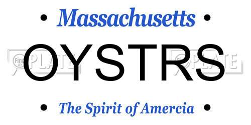 OYSTRS Massachusetts License Plate