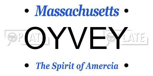 OYVEY Massachusetts License Plate