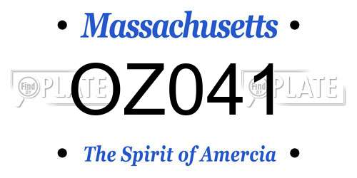 OZ041 Massachusetts License Plate
