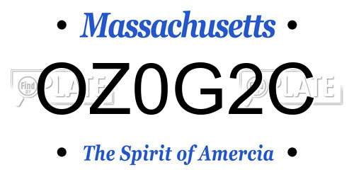 OZ0G2C Massachusetts License Plate
