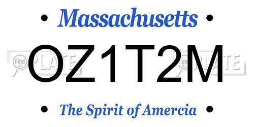 OZ1T2M Massachusetts License Plate