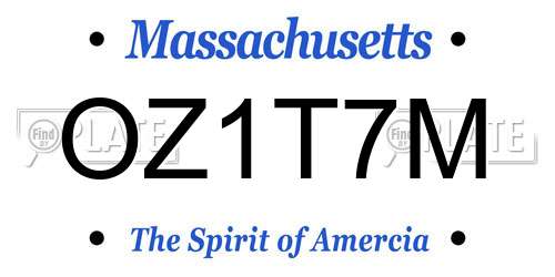 OZ1T7M Massachusetts License Plate