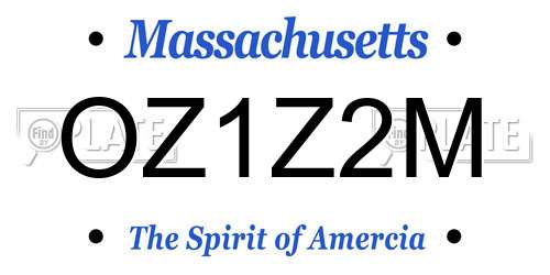 OZ1Z2M Massachusetts License Plate