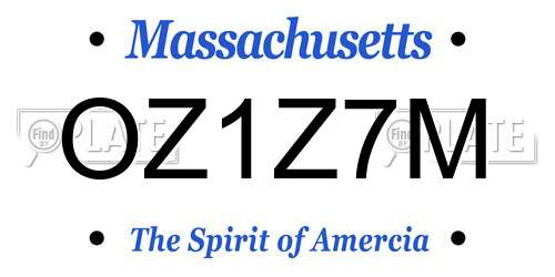 OZ1Z7M Massachusetts License Plate