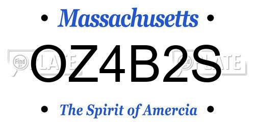 OZ4B2S Massachusetts License Plate