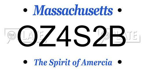 OZ4S2B Massachusetts License Plate