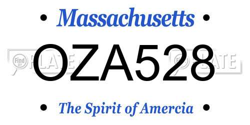 OZA528 Massachusetts License Plate