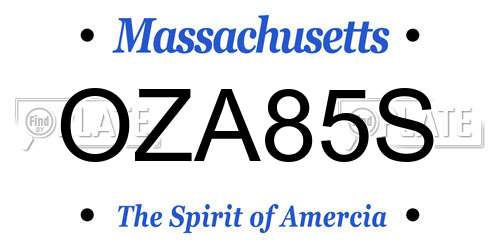 OZA85S Massachusetts License Plate