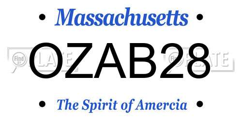 OZAB28 Massachusetts License Plate