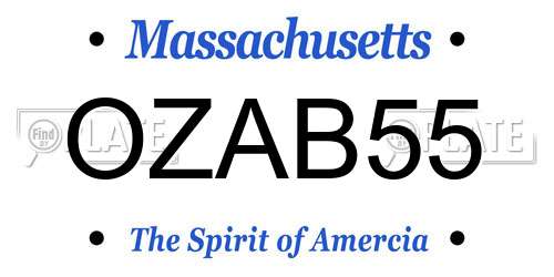 OZAB55 Massachusetts License Plate