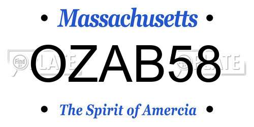 OZAB58 Massachusetts License Plate