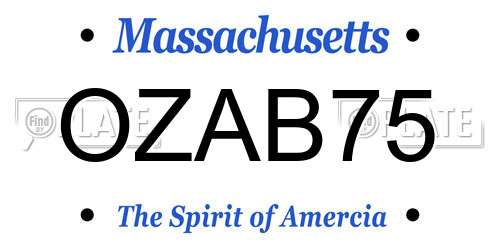 OZAB75 Massachusetts License Plate