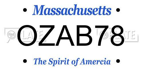 OZAB78 Massachusetts License Plate