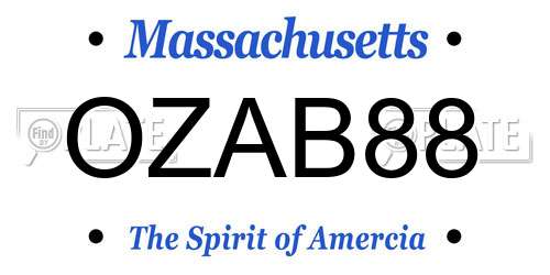 OZAB88 Massachusetts License Plate